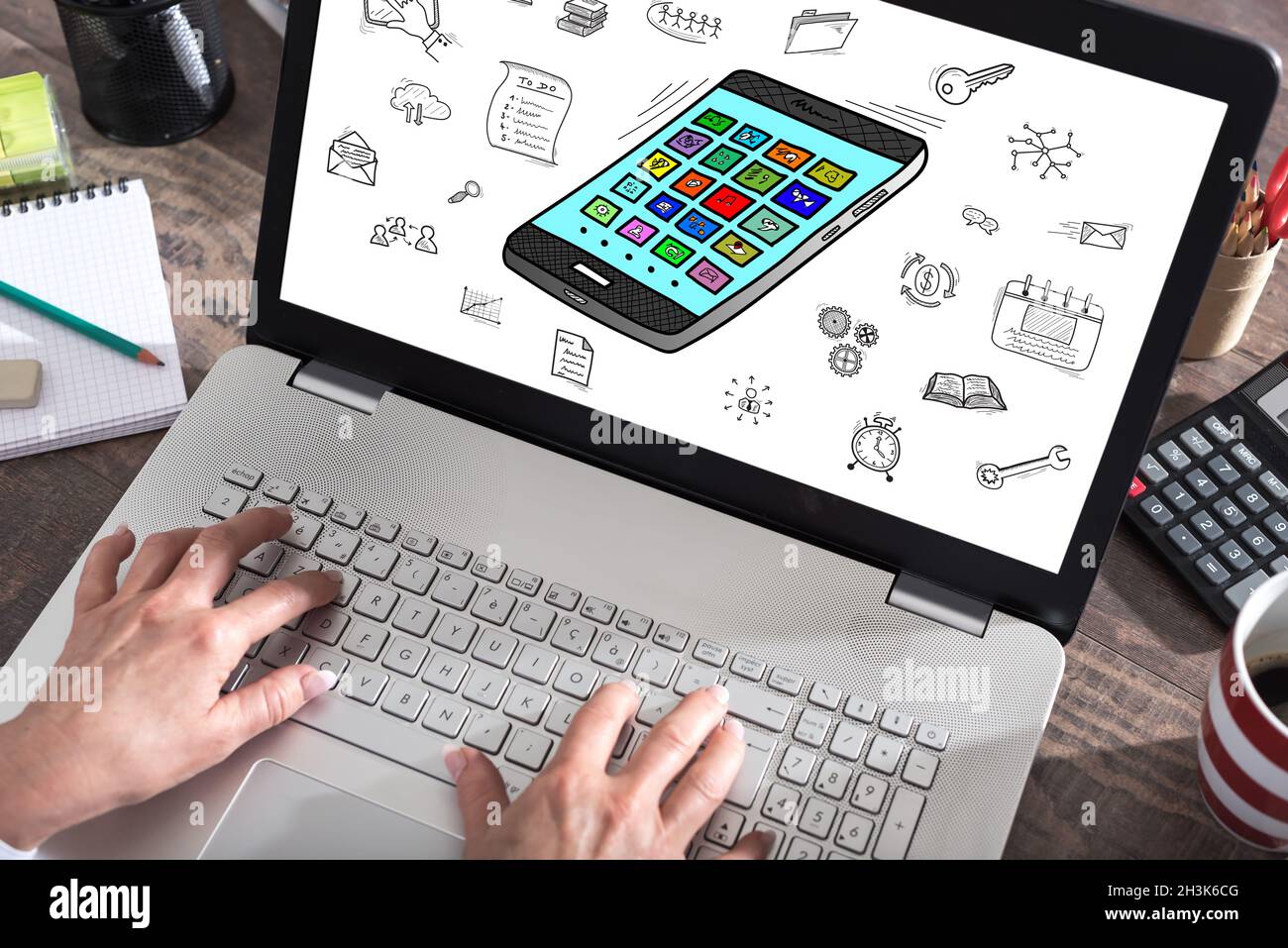 Apps concept shown on a laptop screen Stock Photo
