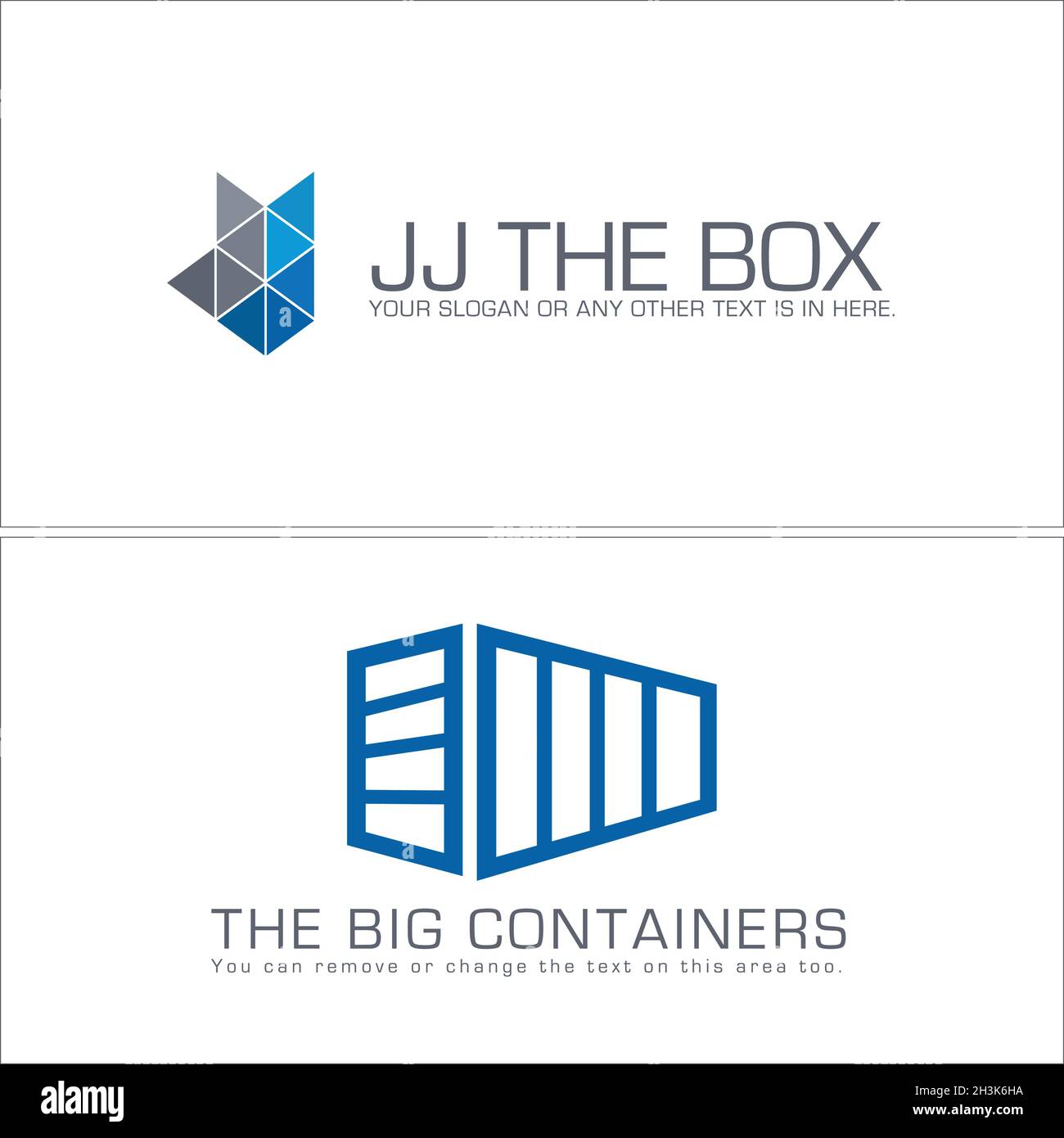 Industrial business container modern logo design Stock Vector