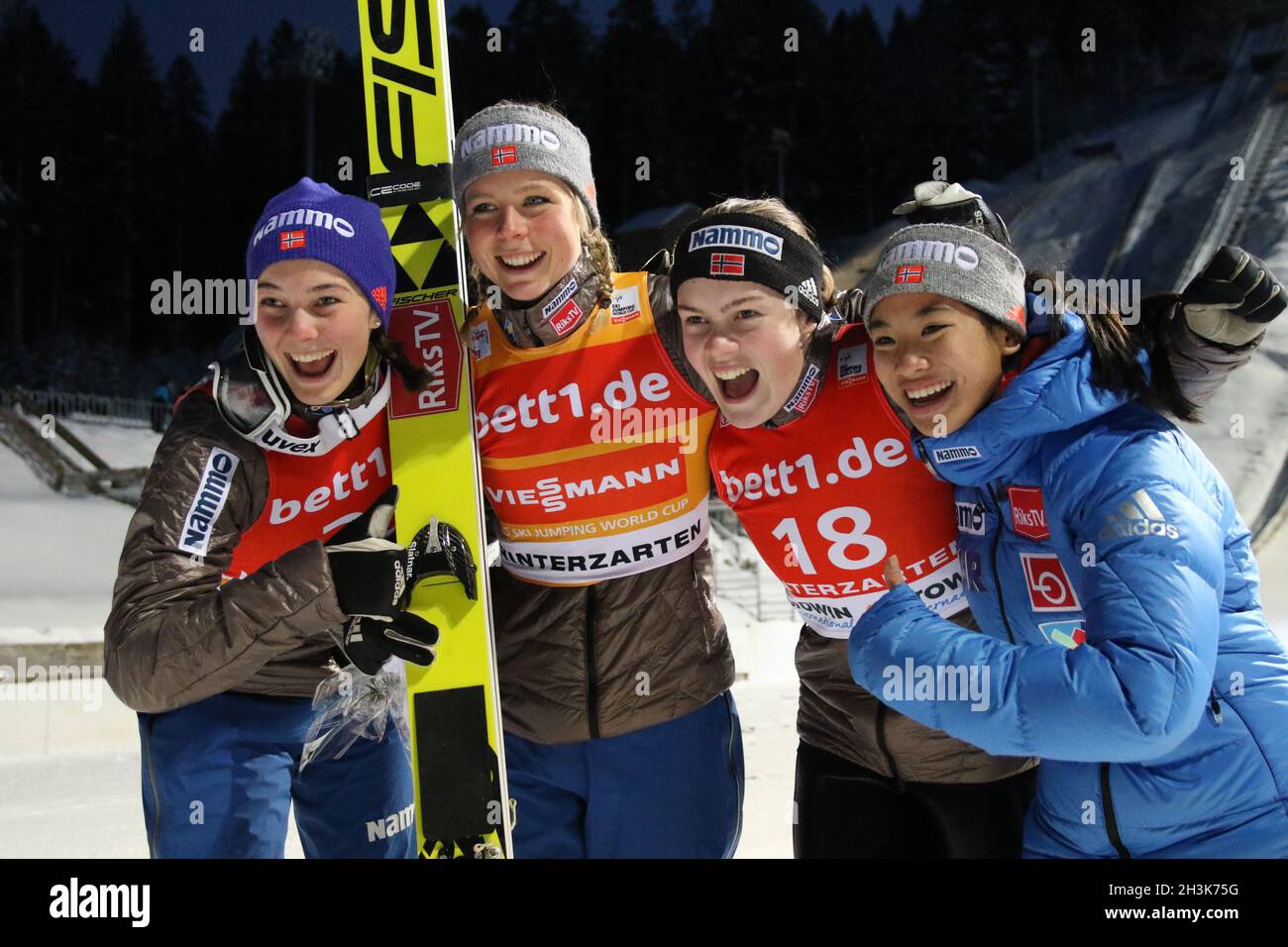 FIS World Cup Ski Jumping Women Individual Competition Stock Photo