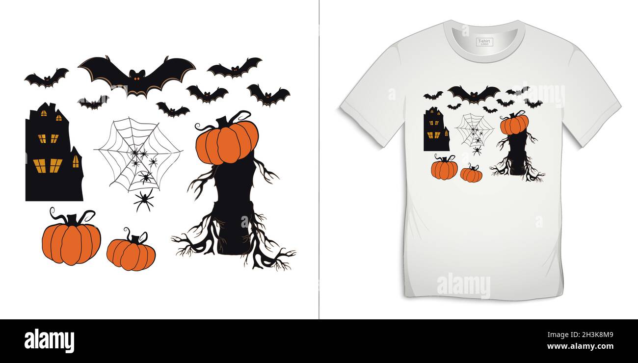 Halloween icon,  t-shirt graphics design vector Stock Vector
