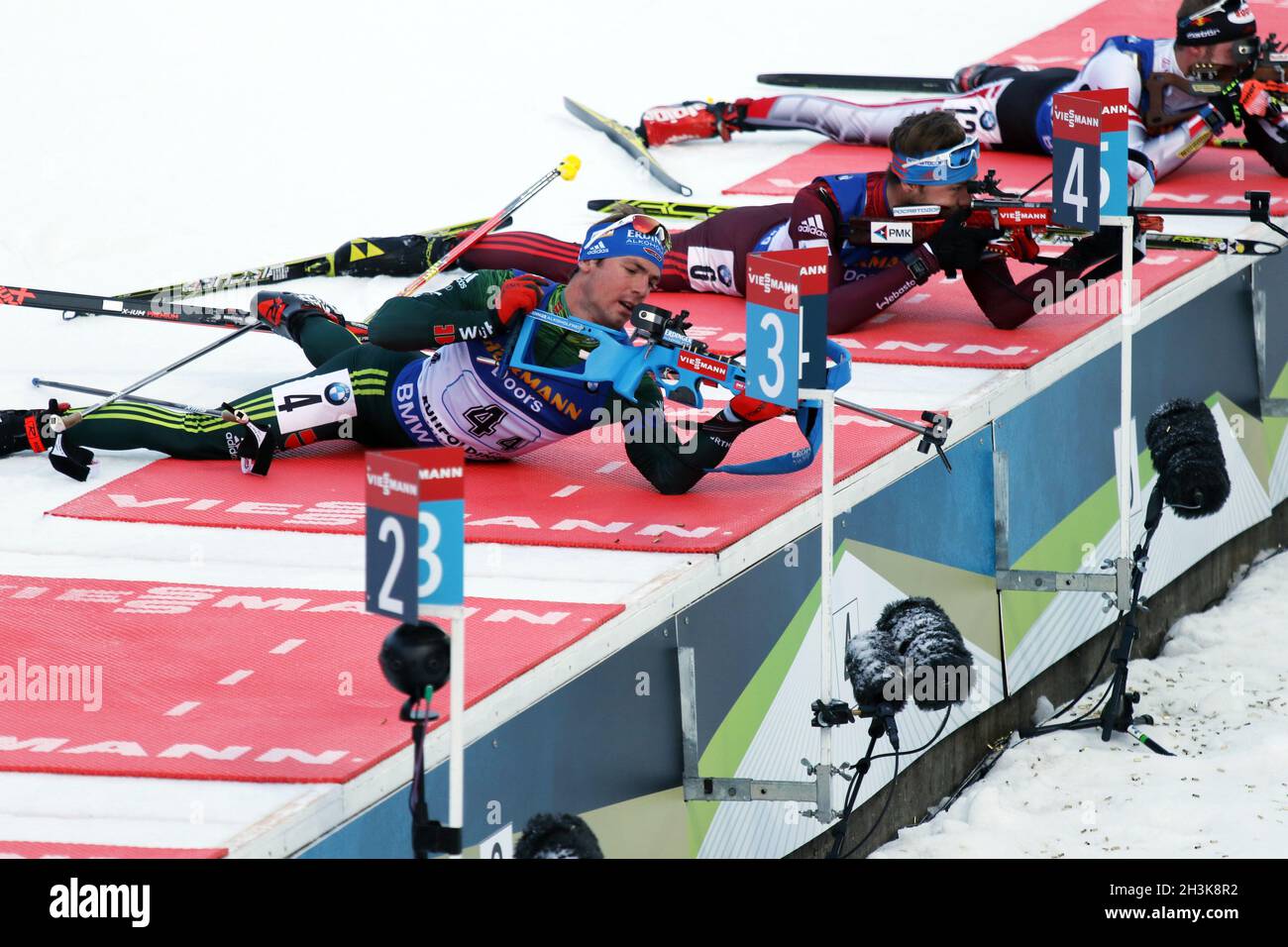 IBU Biathlon Relay Men - Ruhpolding Stock Photo
