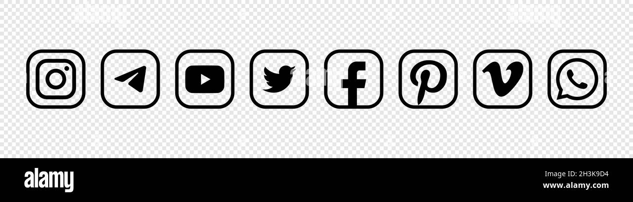 Social media logo icon set Stock Vector