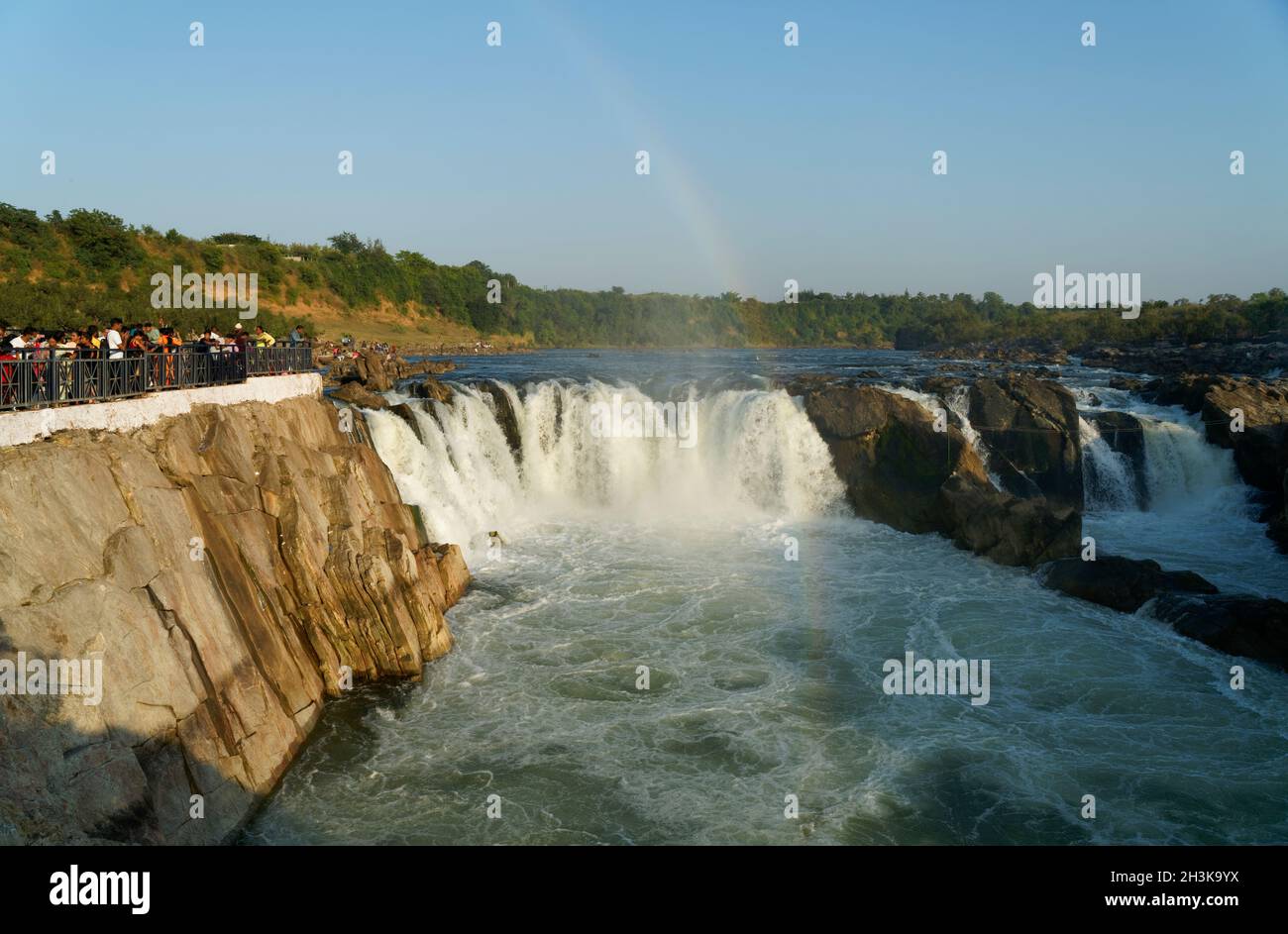 Aerial view dhuandhar waterfall from hi-res stock photography and ...
