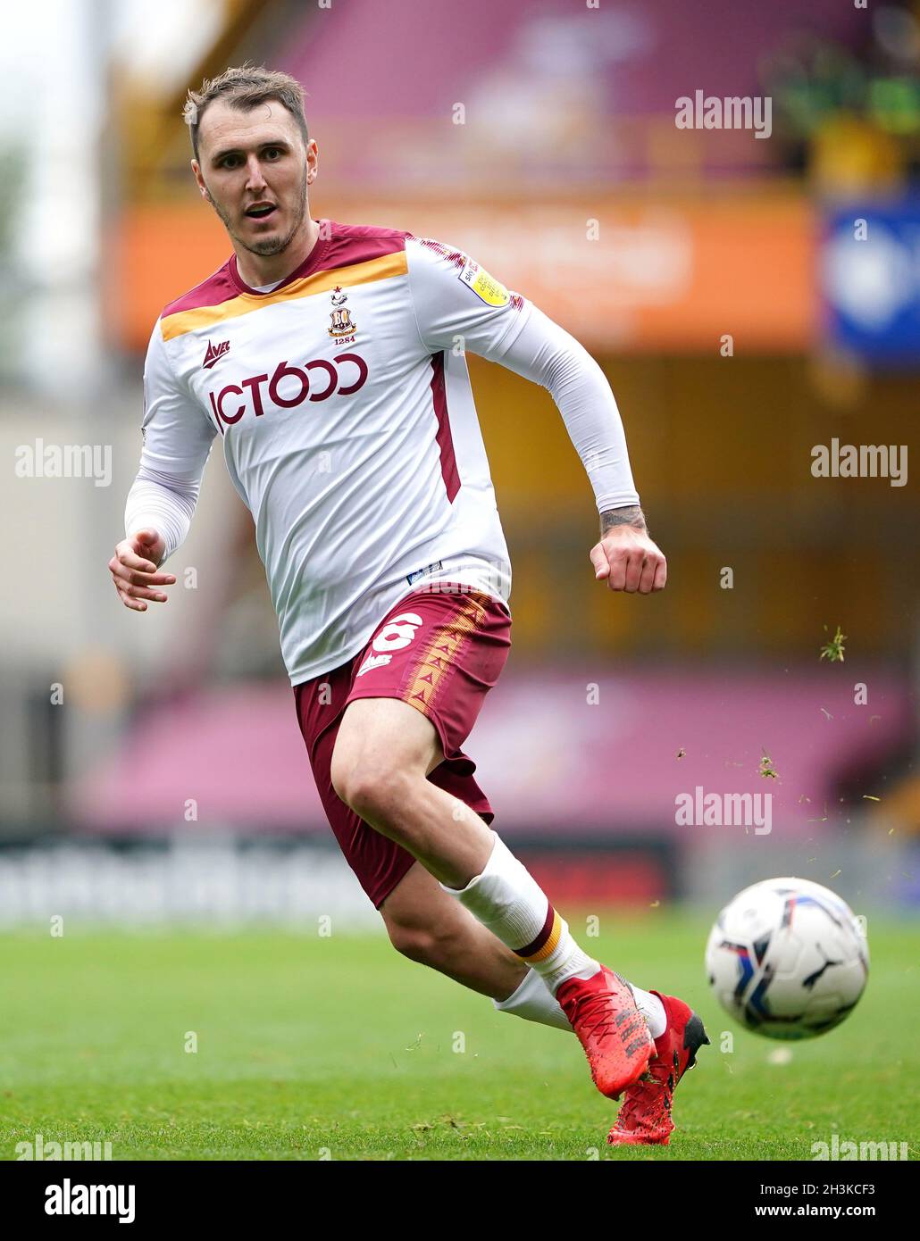 File photo dated 04-09-2021 of Bradford City's Callum Cooke. Bradford midfielder Callum Cooke may come back into the side for the visit of league leaders Forest Green on Saturday. Issue date: Friday October 29, 2021. Stock Photo