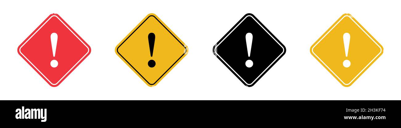 Caution sign icon set simple design Stock Vector