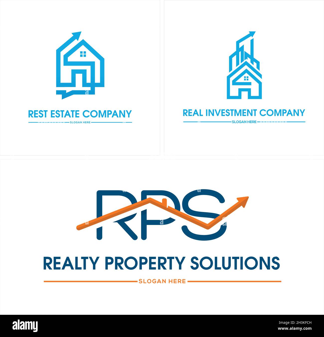 Modern real estate business home building logo design Stock Vector
