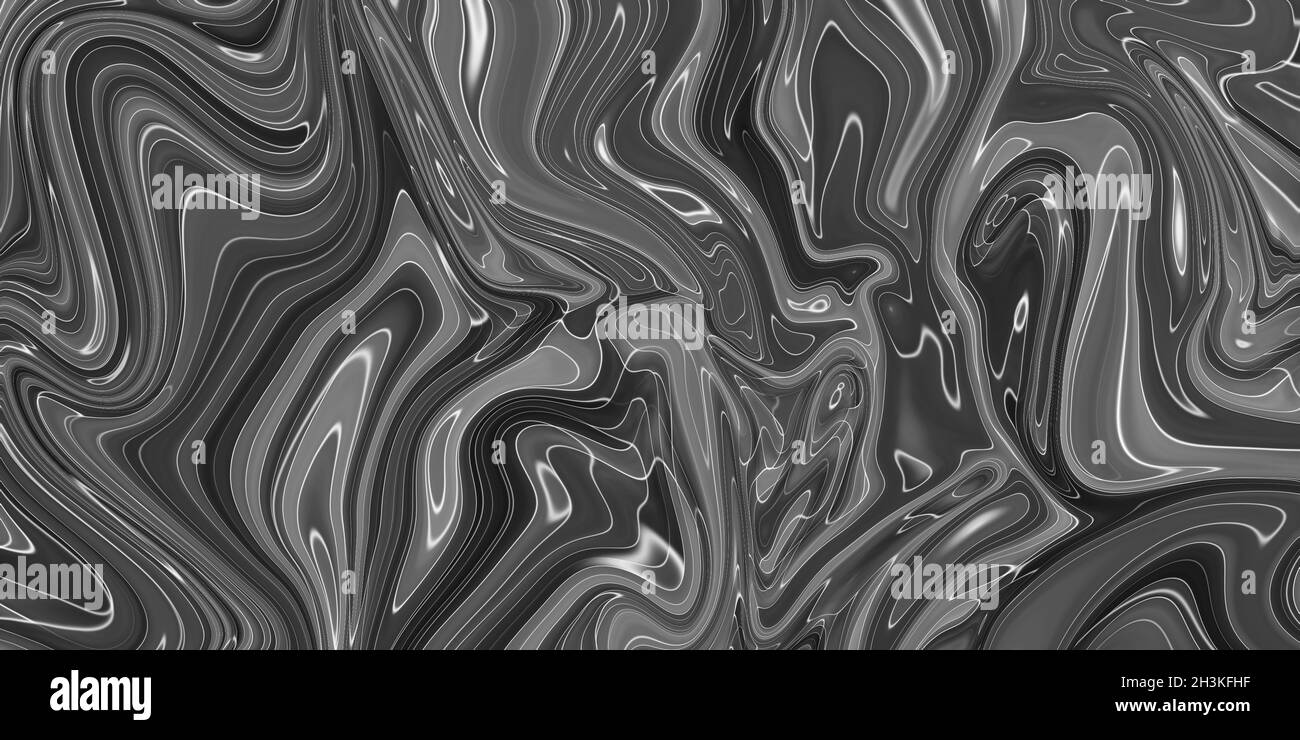 Black Marble ink texture acrylic painted waves texture background. pattern can used for wallpaper or skin wall tile luxurious. Stock Photo
