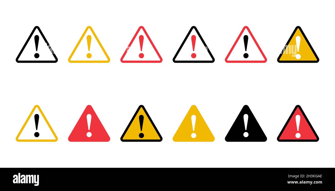 Caution sign icon set simple design Stock Vector