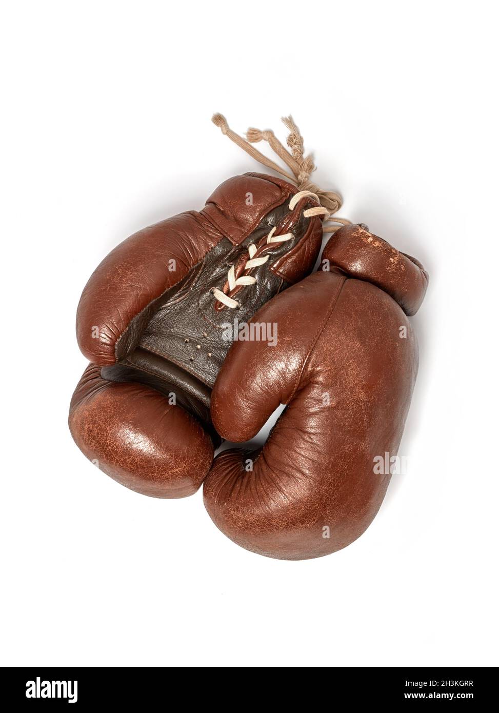 Used boxing gloves on white background Stock Photo Alamy