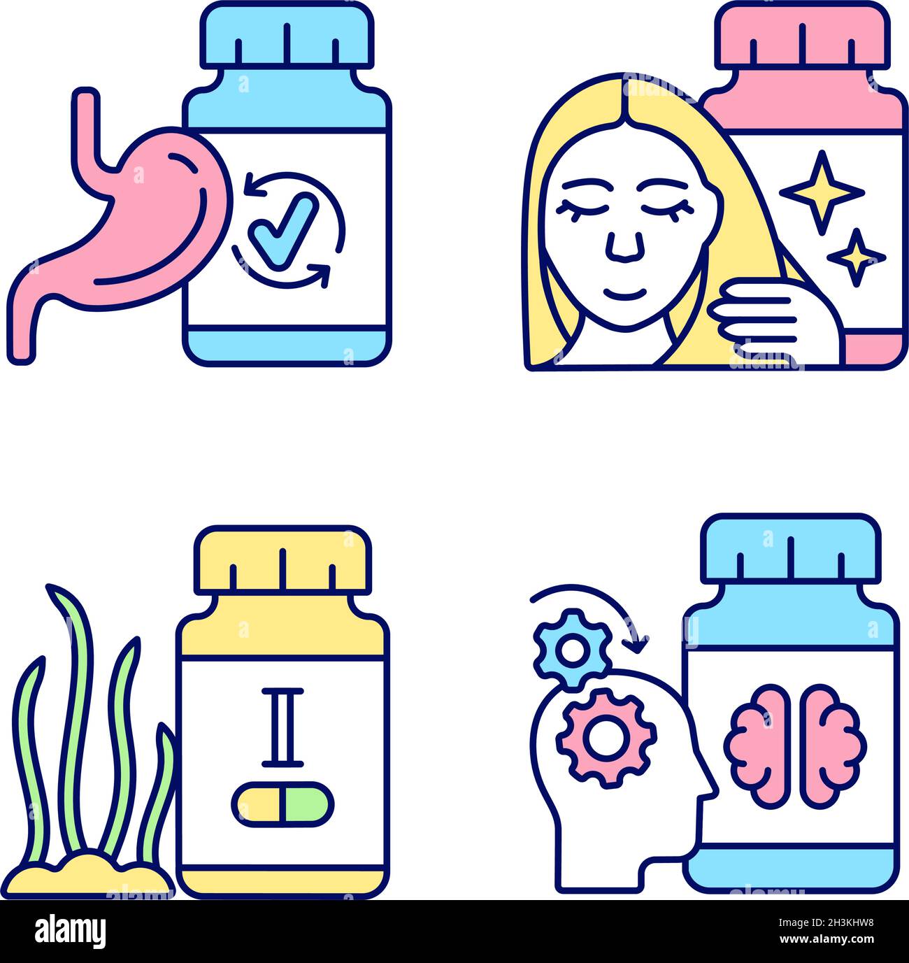 Food supplements RGB color icons set Stock Vector Image & Art - Alamy