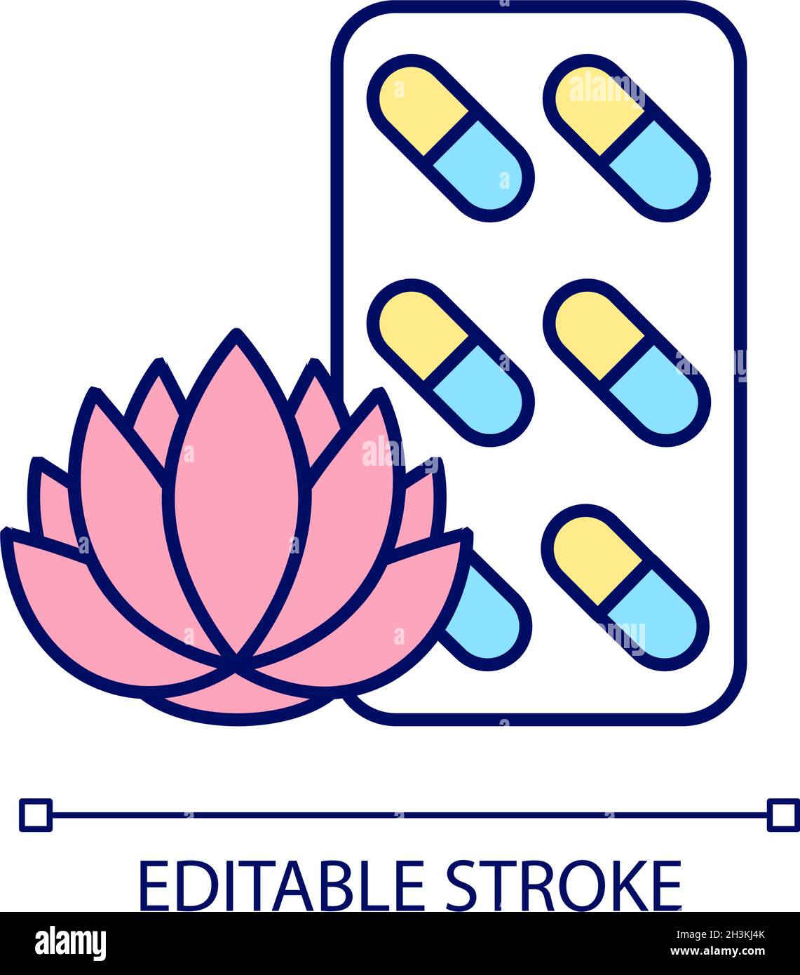 Tranquilizing supplements RGB color icon Stock Vector