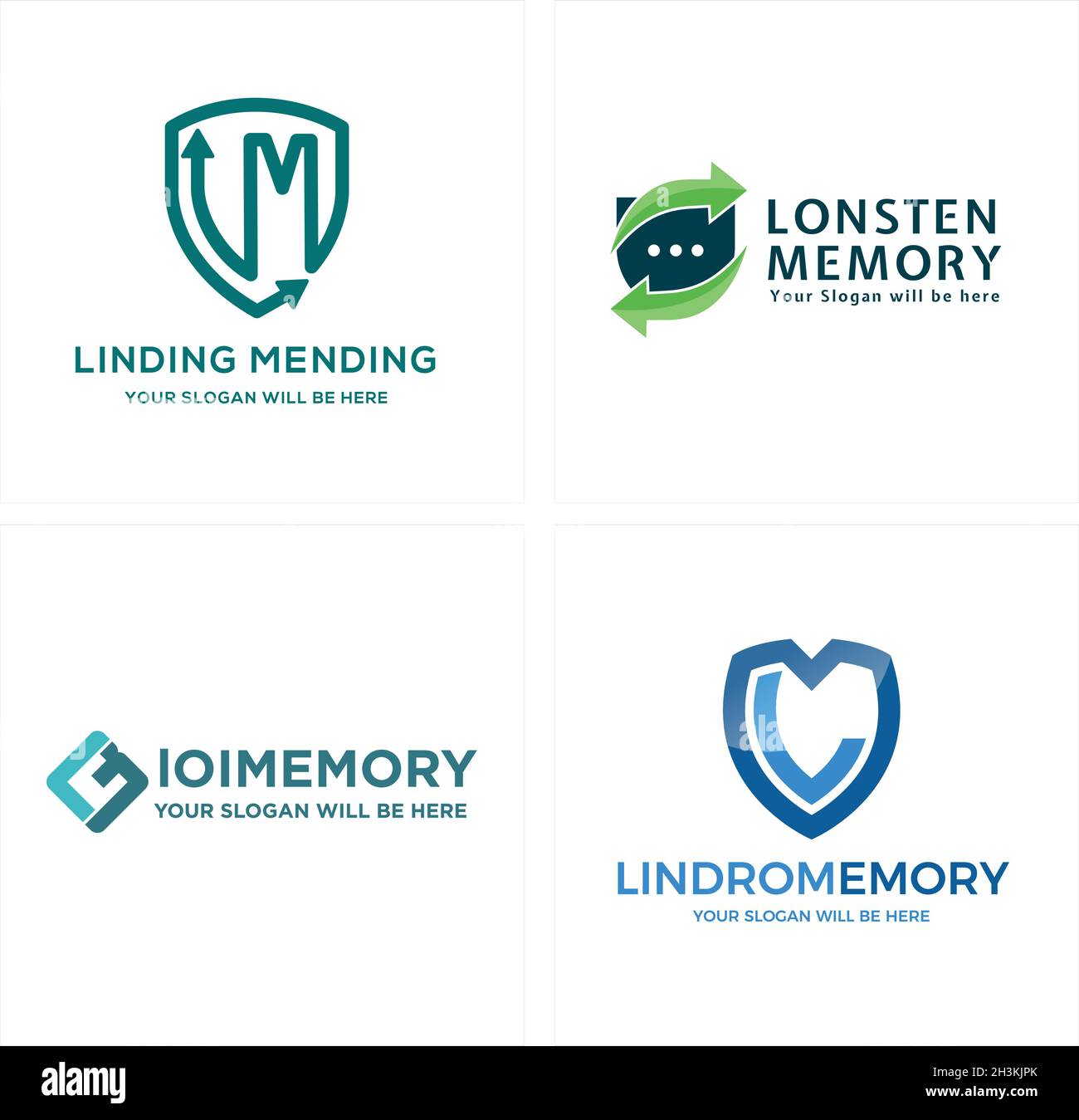 Modern shield guard chat logo design Stock Vector