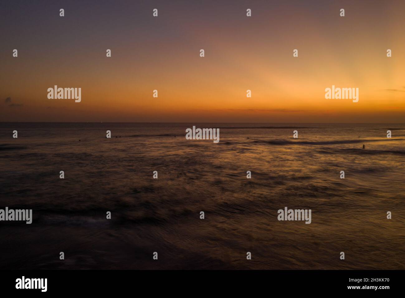 Aerial view of the sea over beautiful golden sunset sky Stock Photo - Alamy