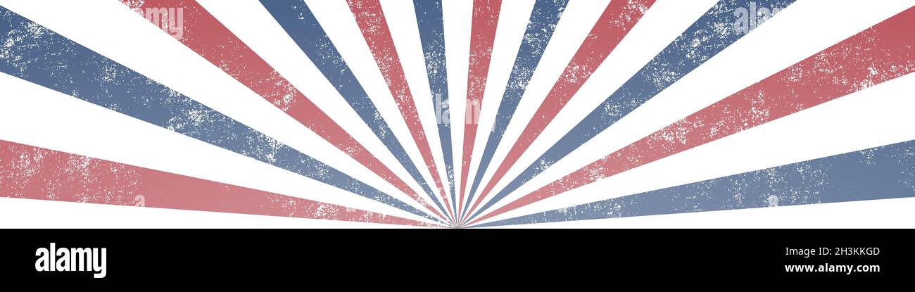Abstract grunge rays background. USA colors. Stock Vector