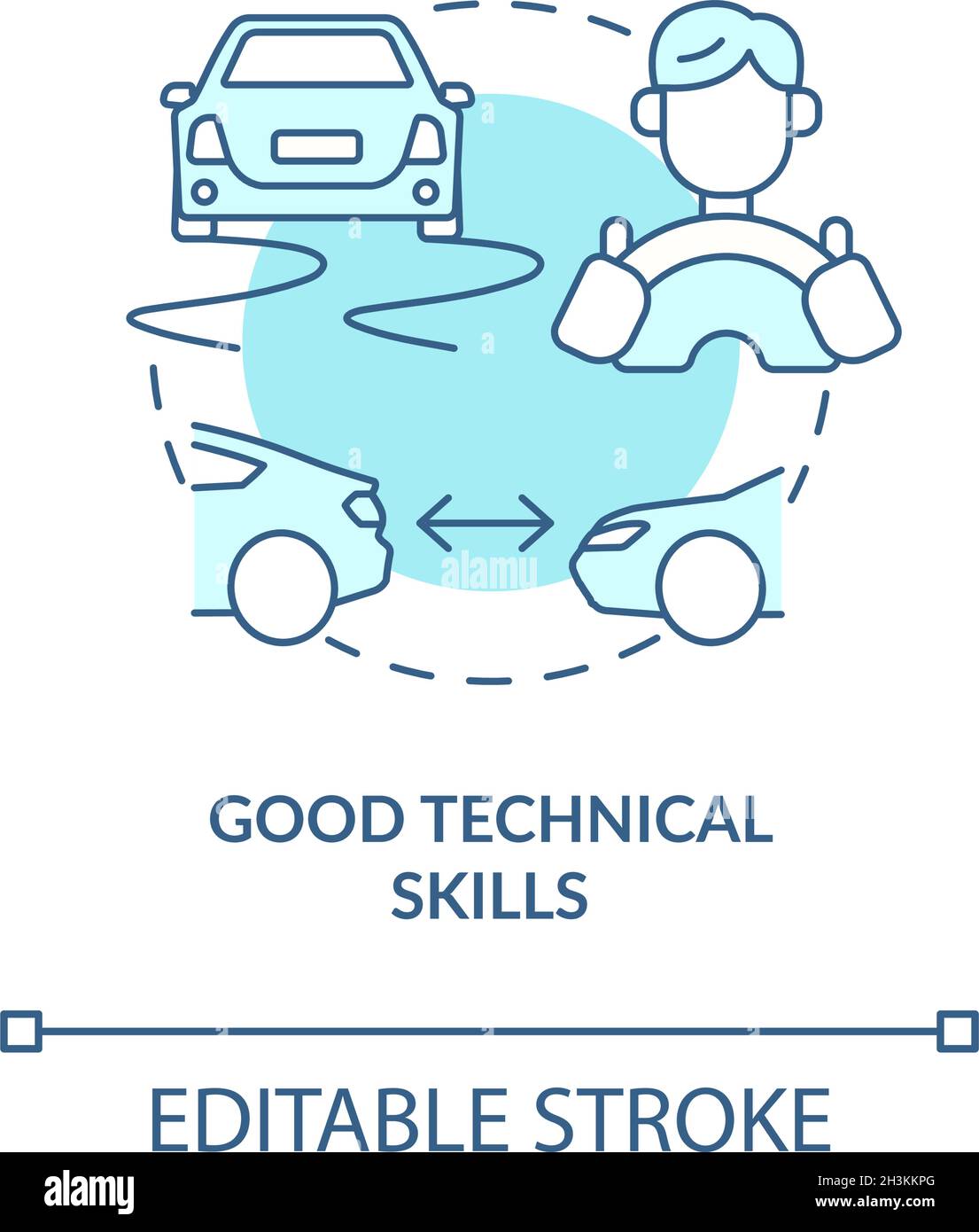 Good technical skills blue concept icon Stock Vector