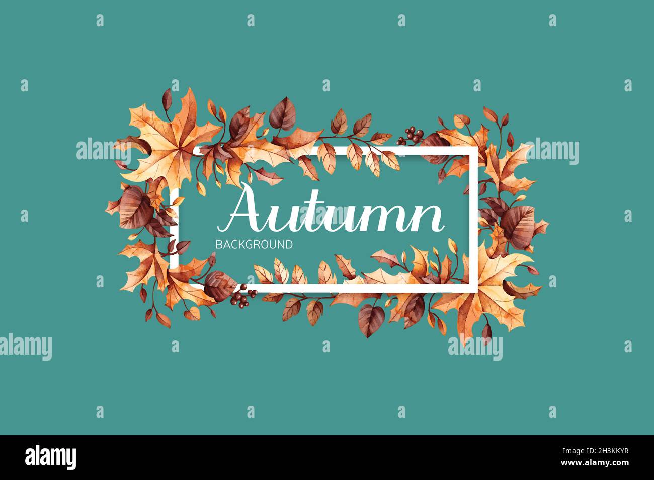 hand drawn autumn leaves background vector design illustration Stock ...