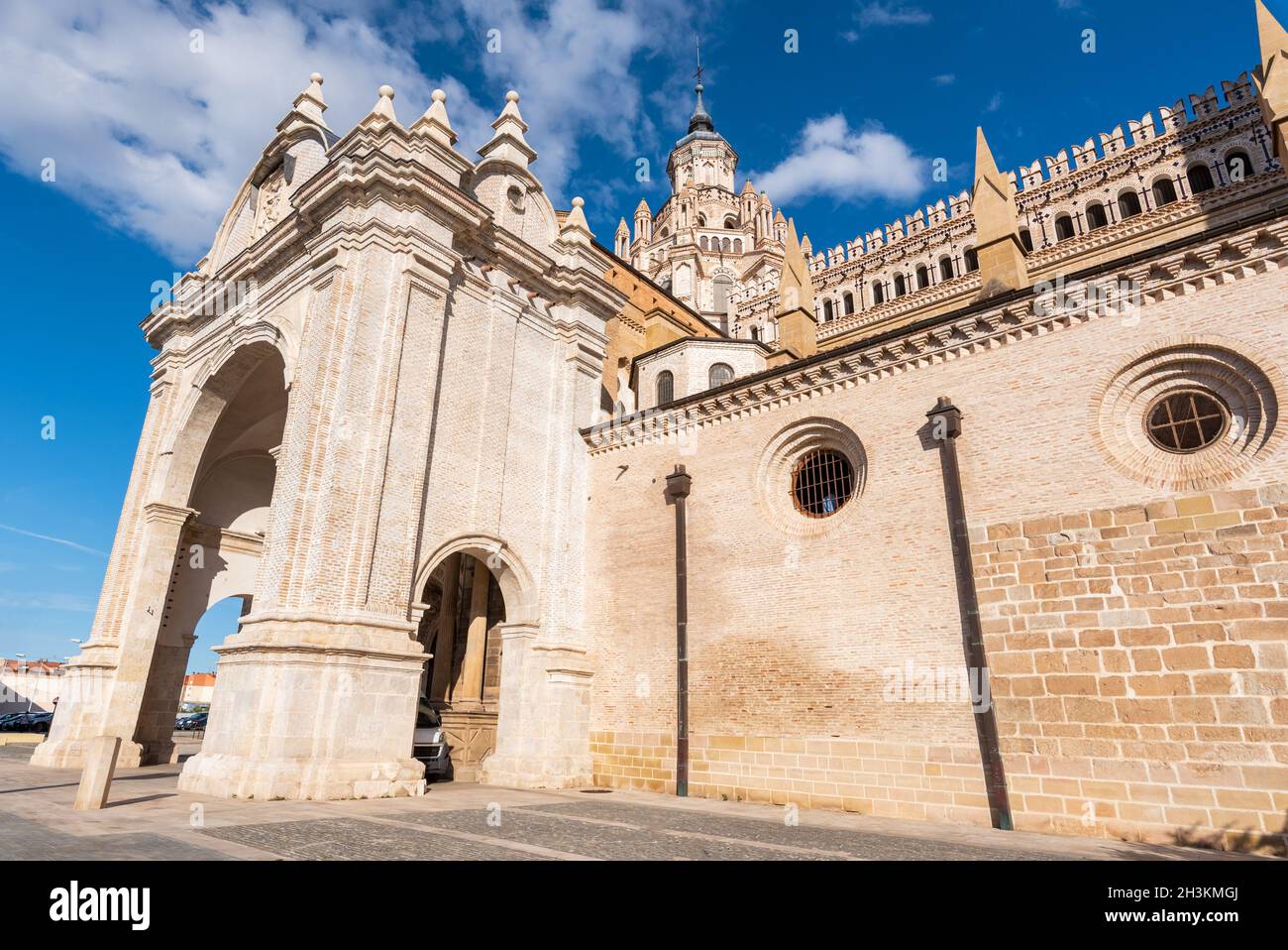 Cathedral In The Historic City Of Tarazona, Aragon region, Spain. Stock Photo