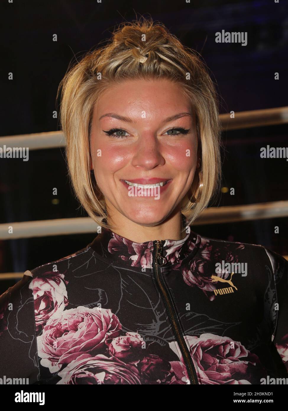 German Featherweight Boxer Nina Meinke At The SES Boxing Gala On October 9th, 2021 In Magdeburg Stock Photo