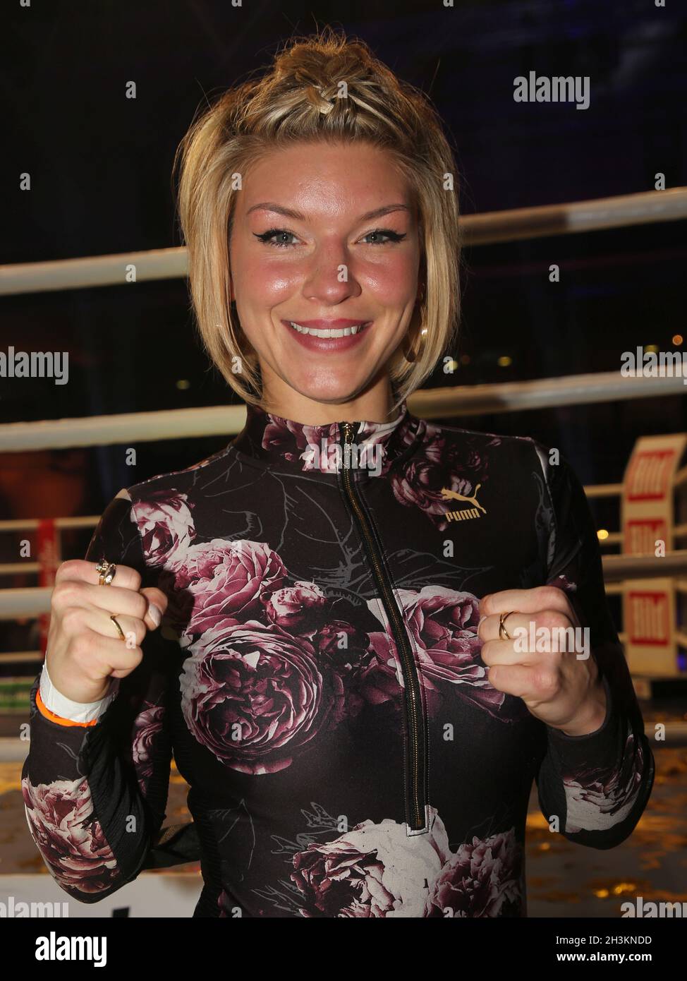 German Featherweight Boxer Nina Meinke At The SES Boxing Gala On October 9th, 2021 In Magdeburg Stock Photo