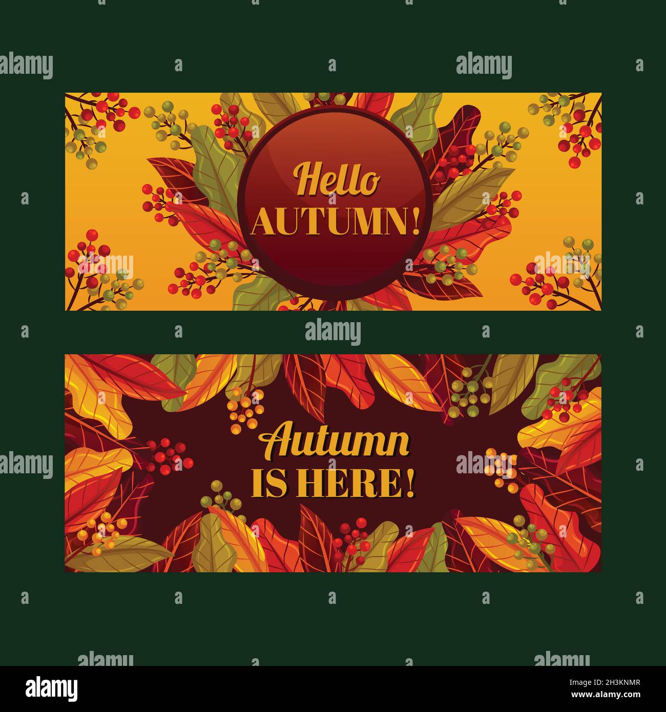 autumn banner template flat vector design illustration Stock Vector