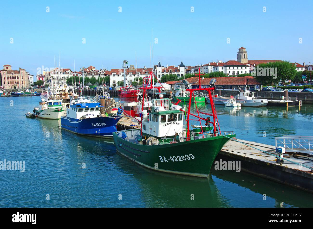 FRANCE. PYRENEES ATLANTIQUES (64) FRENCH BASQUE COUNTRY. FISHING BOATS ...