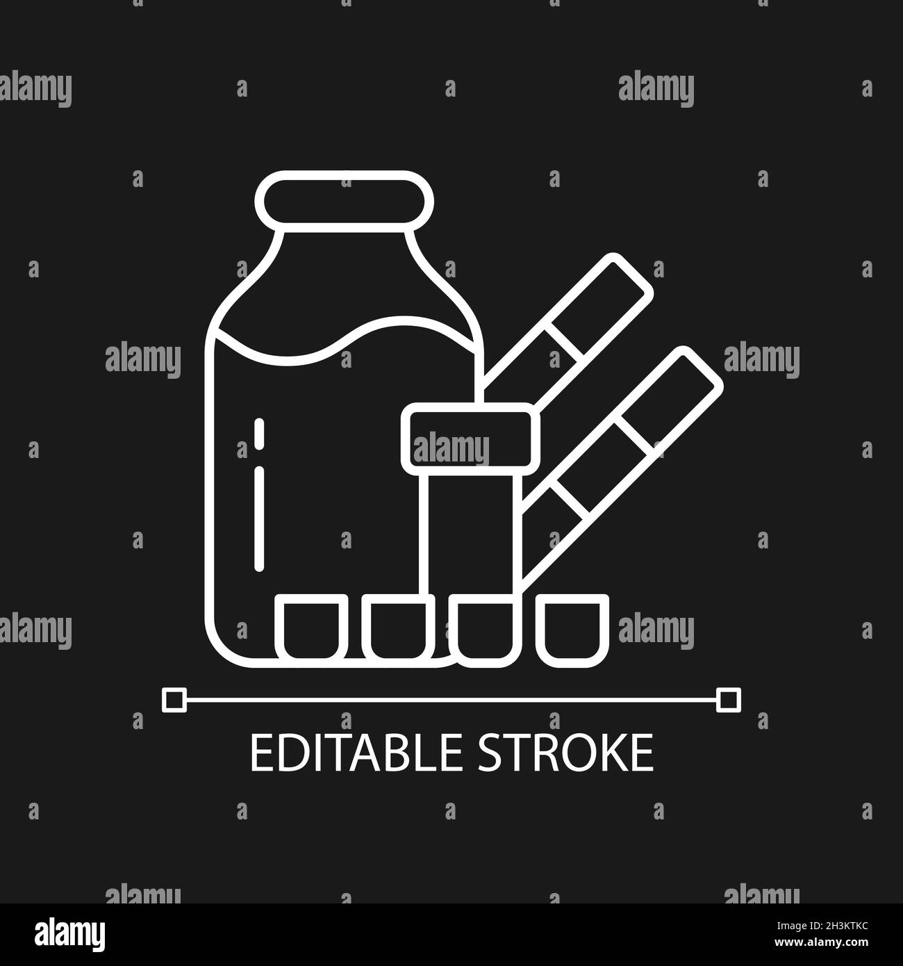 Melamine contamination testing white linear icon for dark theme Stock ...