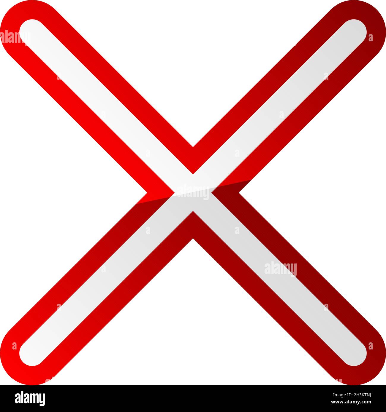 Red X letter, sign, signal. Restriction, prohibition, alignment, target ...
