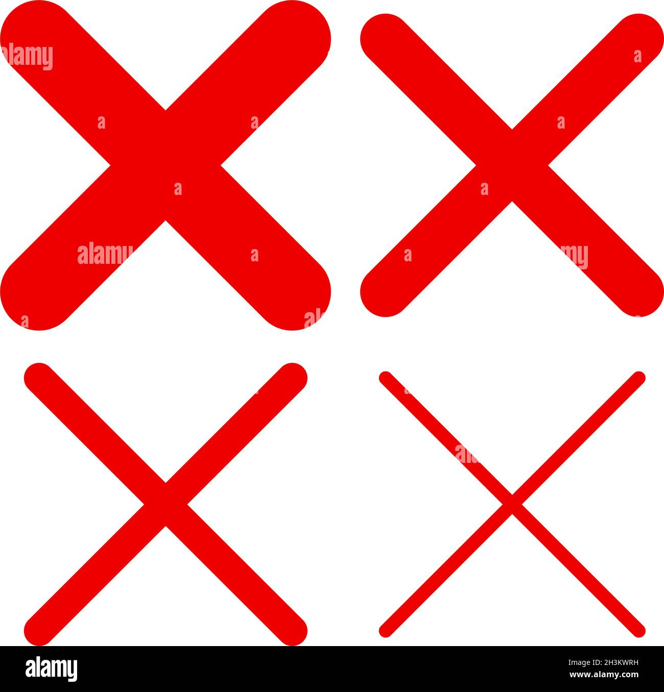 Red X letter, sign, signal. Restriction, prohibition, alignment, target ...