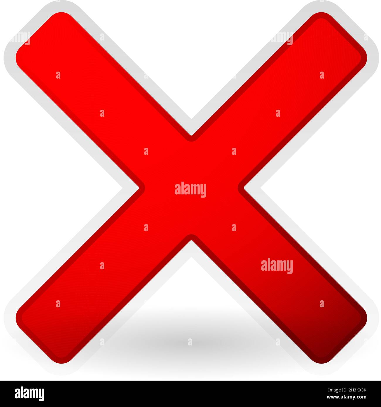 Red X letter, sign, signal. Restriction, prohibition, alignment, target ...