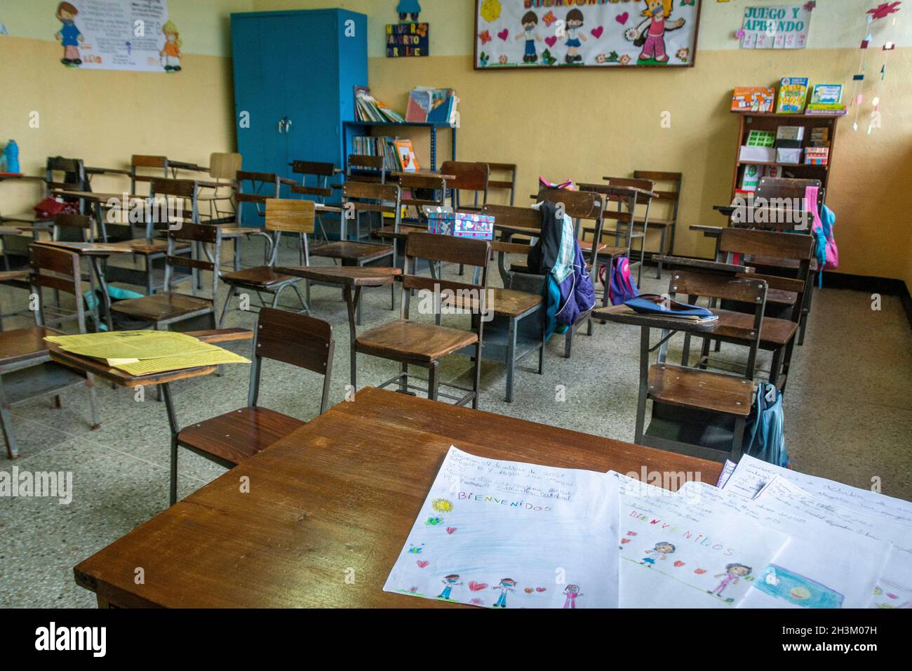 Return to classes in primary and high schools since the beginning of the pandemic, March 2020. Caracas. Venezuela Stock Photo