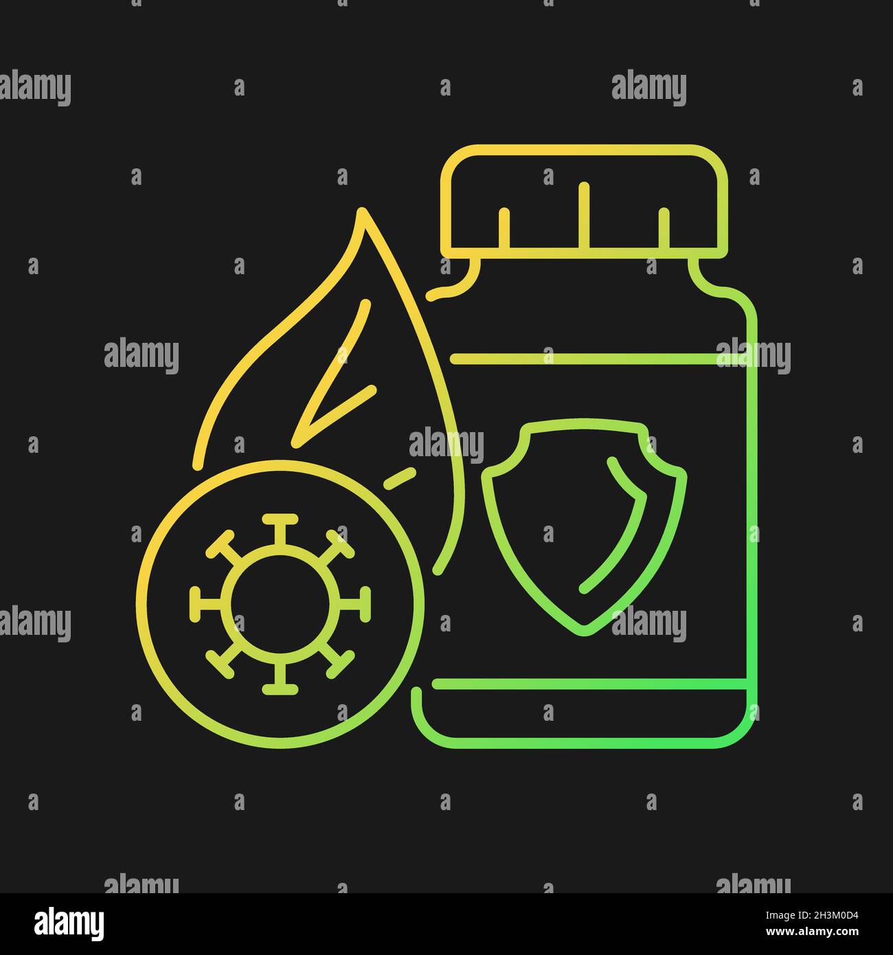 Antioxidant supplements gradient vector icon for dark theme Stock Vector