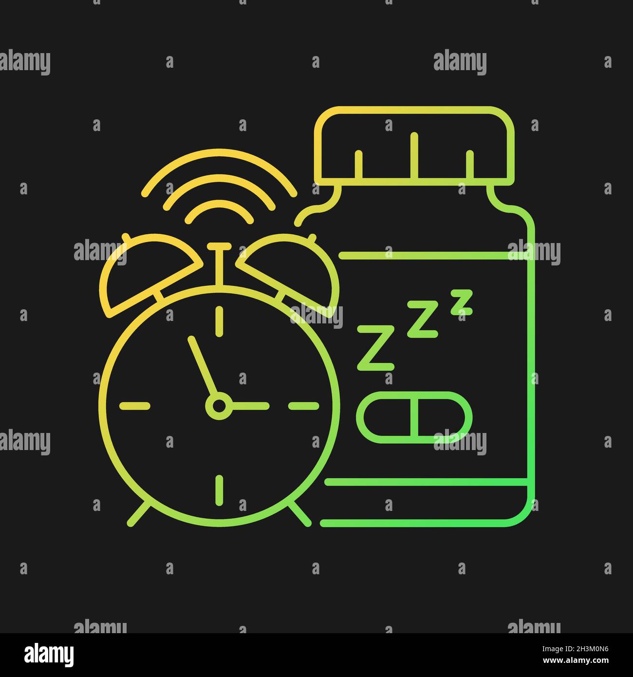 Supplements for insomnia gradient vector icon for dark theme Stock Vector