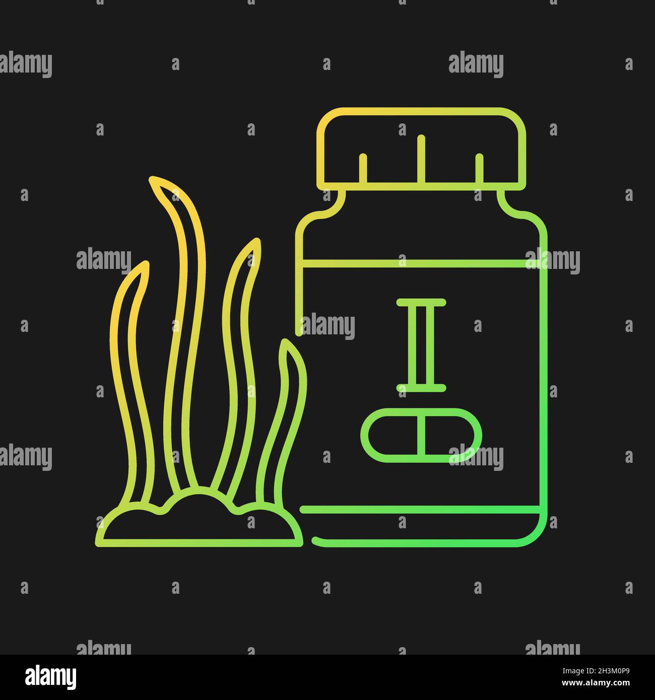 Iodine supplements gradient vector icon for dark theme Stock Vector