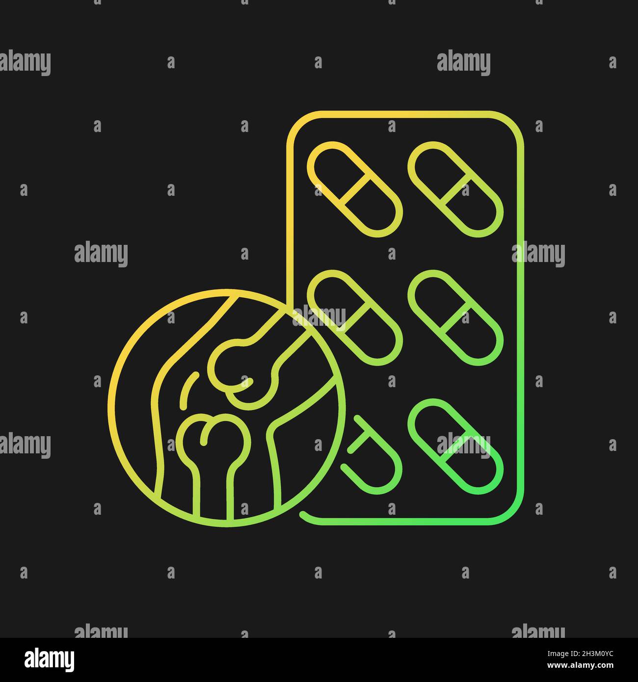 Joint support gradient vector icon for dark theme Stock Vector