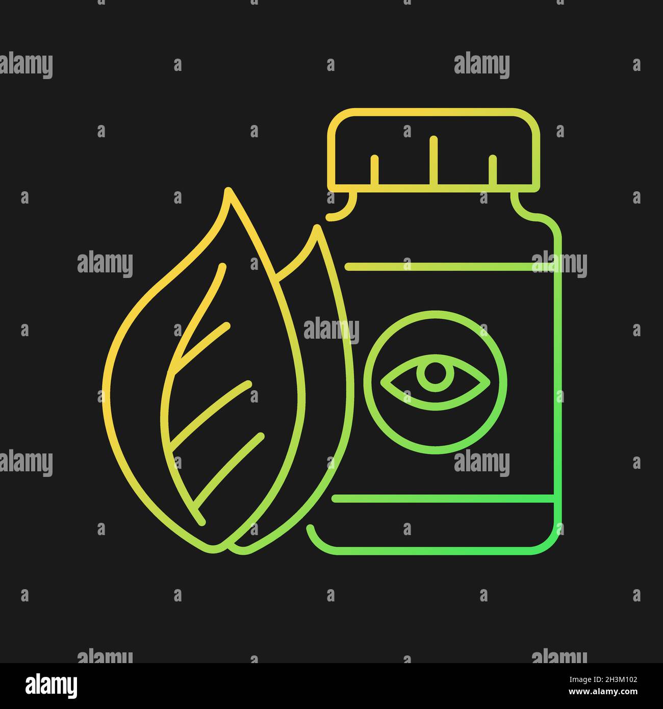 Vision supplements gradient vector icon for dark theme Stock Vector