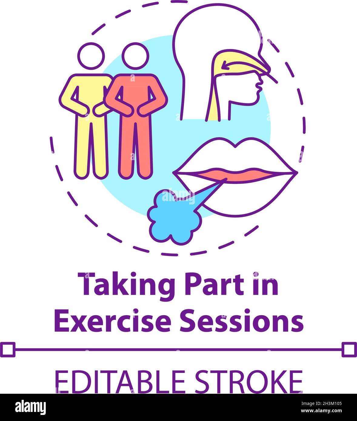 Taking part in excercise sessions concept icon Stock Vector Image & Art ...