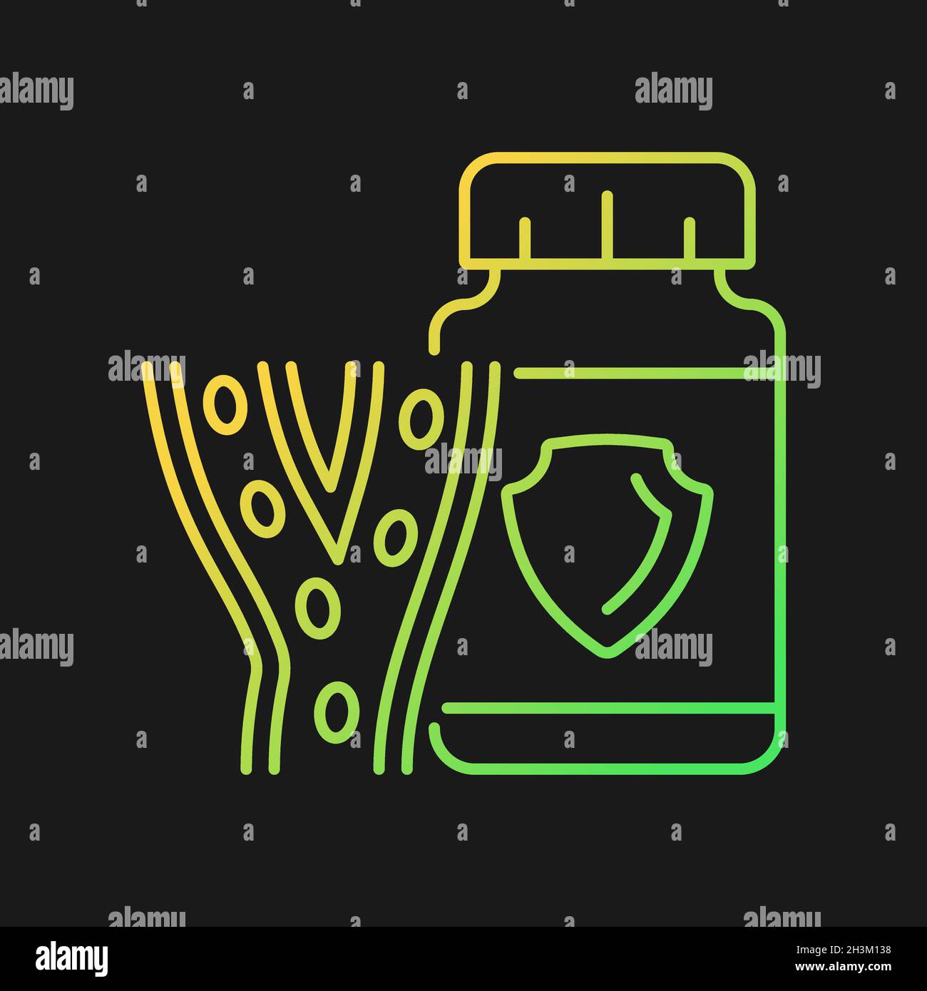 Blood vessels supplements gradient vector icon for dark theme Stock Vector