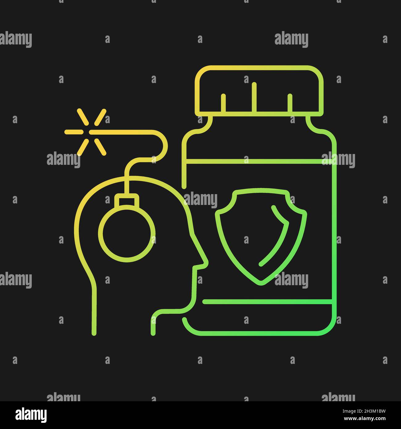 Anxiety supplements gradient vector icon for dark theme Stock Vector
