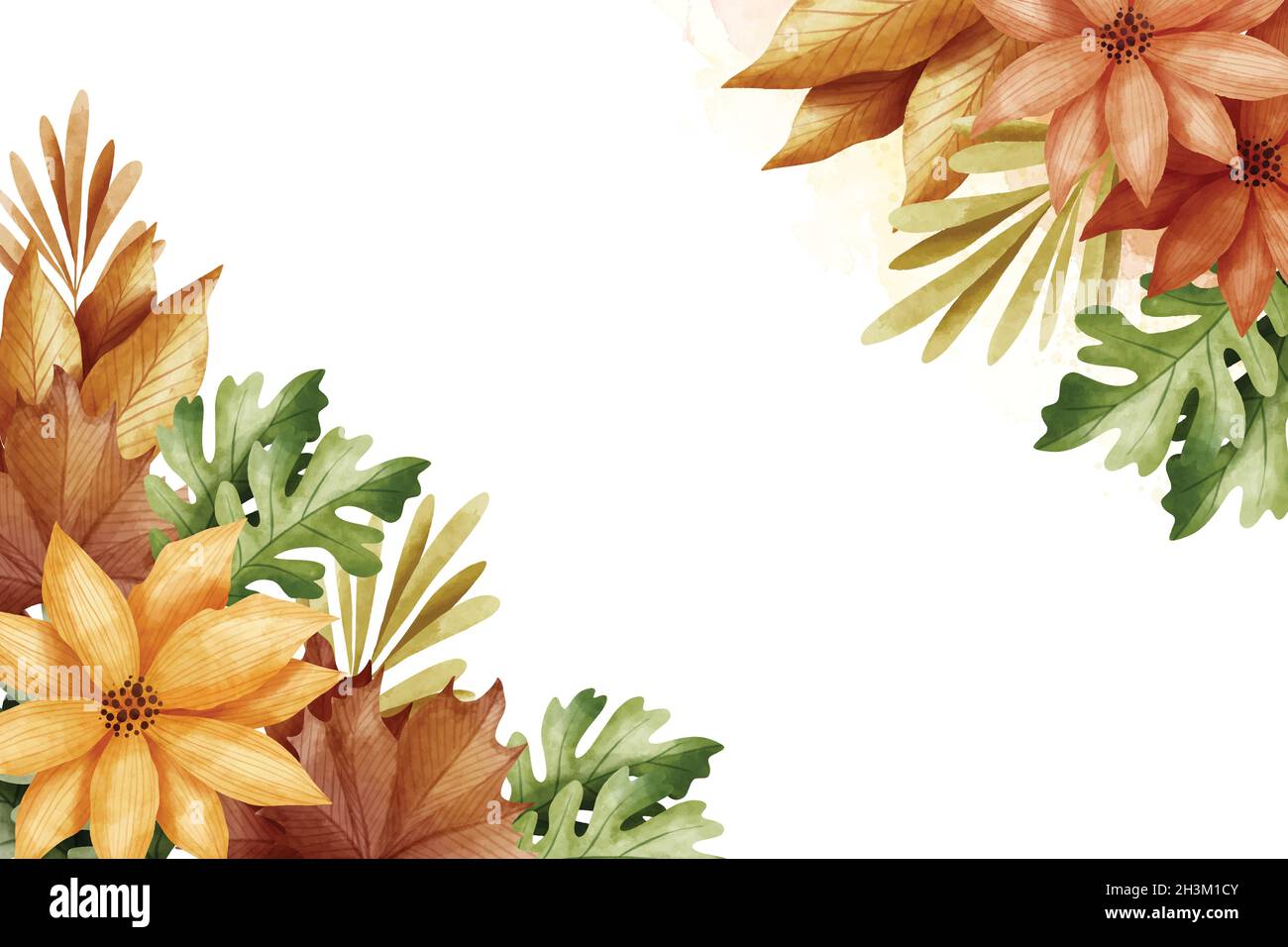 watercolor autumn wallpaper with empty space vector design illustration ...
