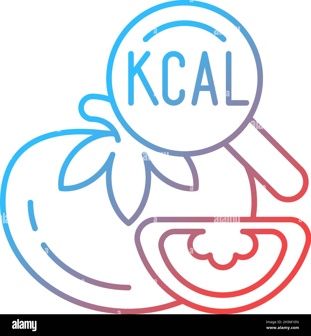 Energy content of food gradient linear vector icon Stock Vector Image