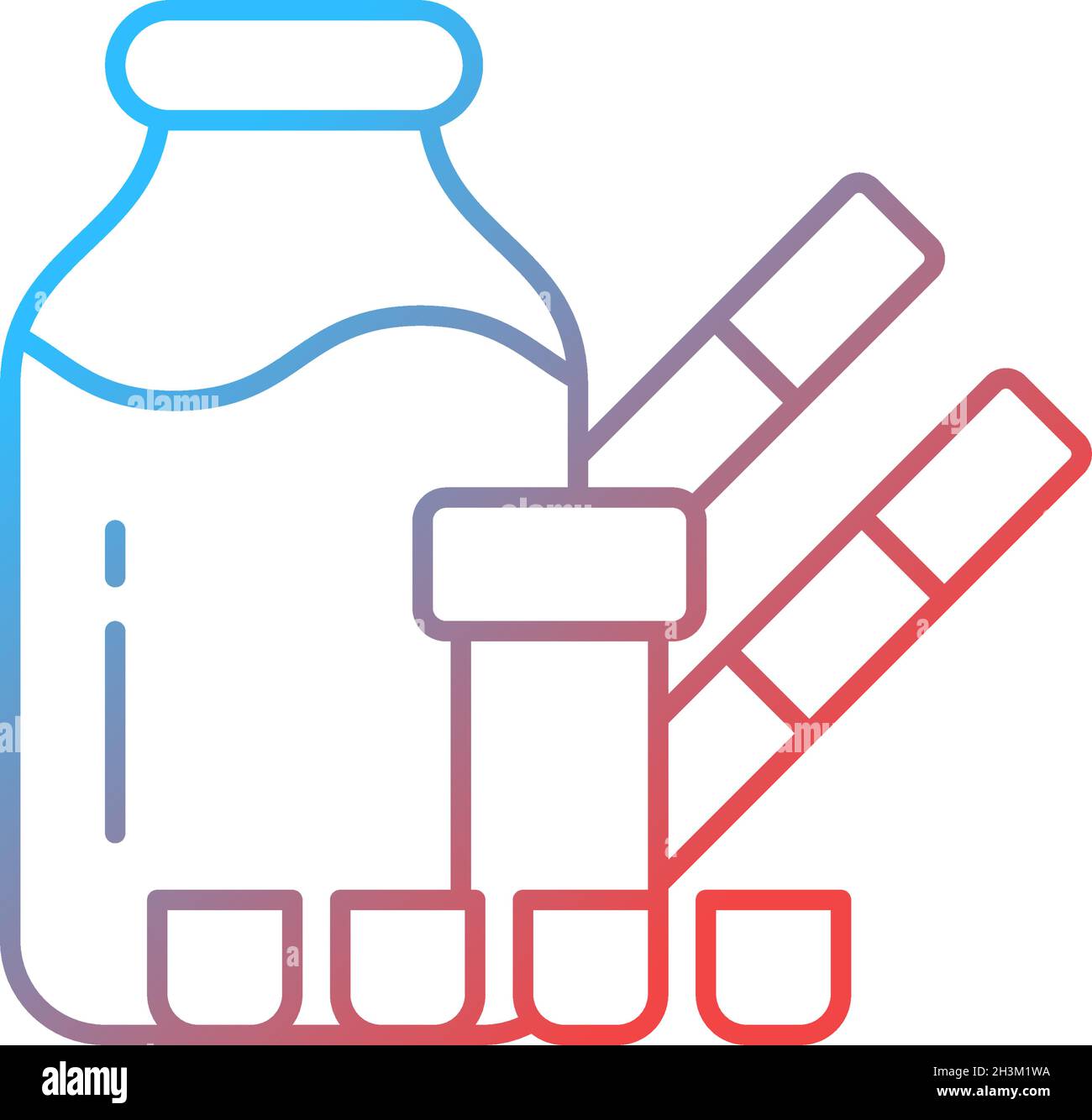 Melamine contamination testing gradient linear vector icon Stock Vector