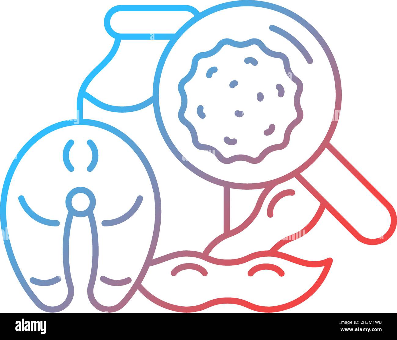 Food allergen testing gradient linear vector icon Stock Vector