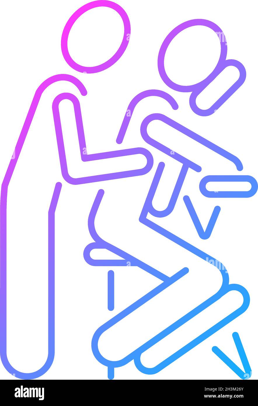Chair massage gradient linear vector icon Stock Vector