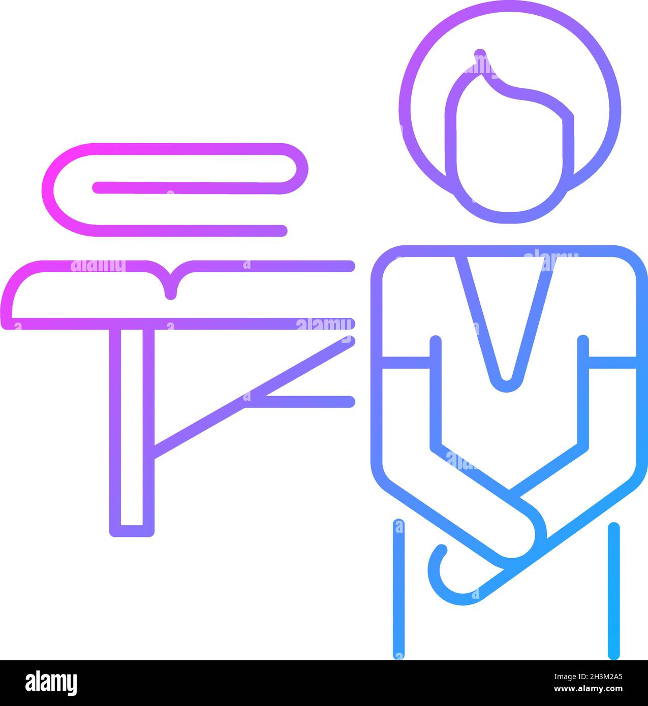 Massage practitioner gradient linear vector icon Stock Vector
