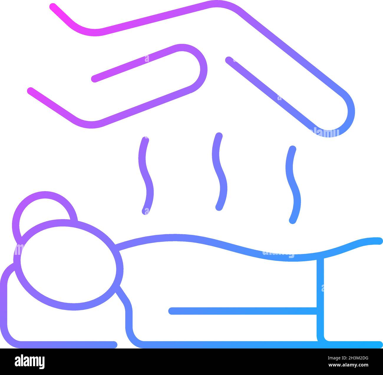 Reiki massage gradient linear vector icon Stock Vector