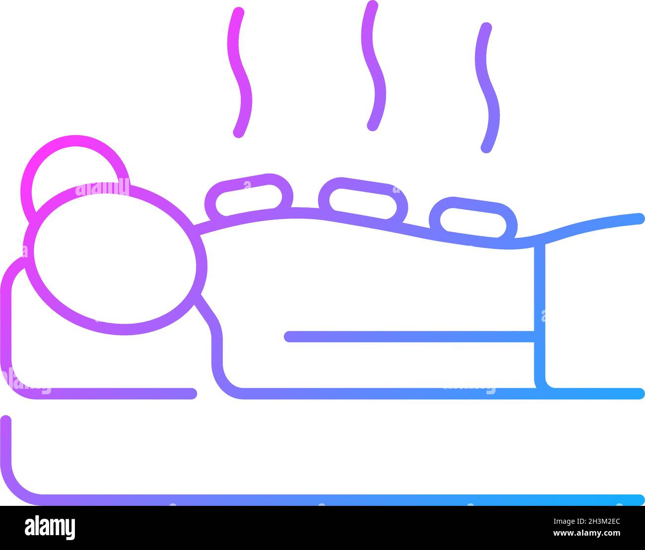 Hot stone massage gradient linear vector icon Stock Vector