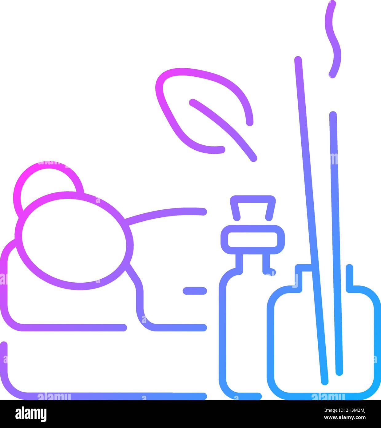 Aromatherapy massage gradient linear vector icon Stock Vector