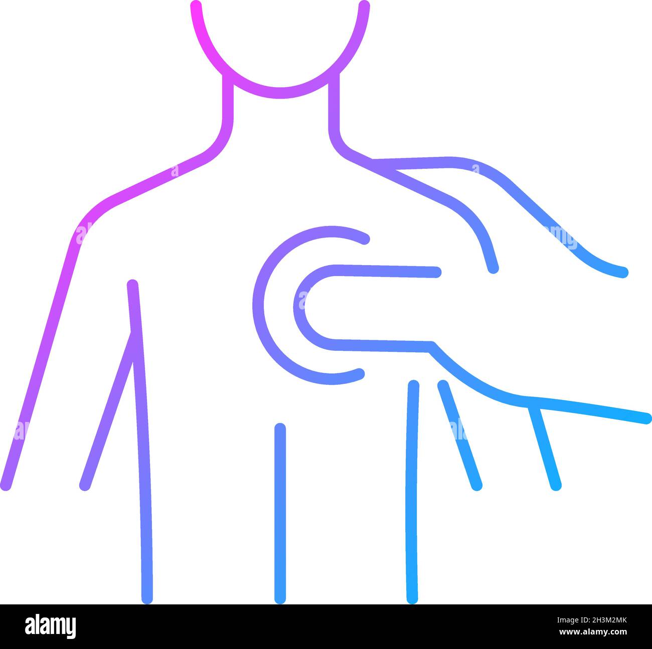 Trigger points massage gradient linear vector icon Stock Vector