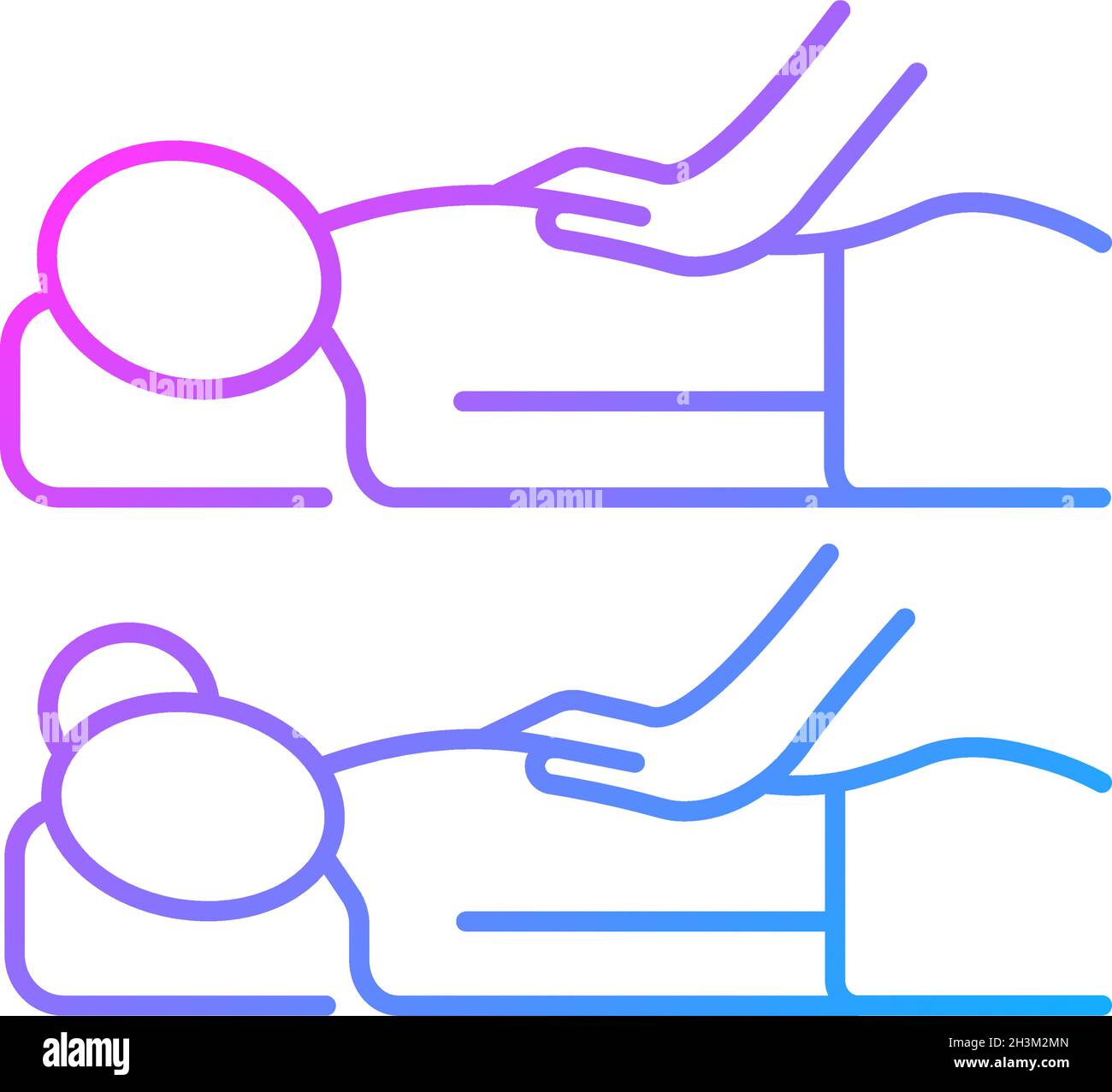Couples massage gradient linear vector icon Stock Vector
