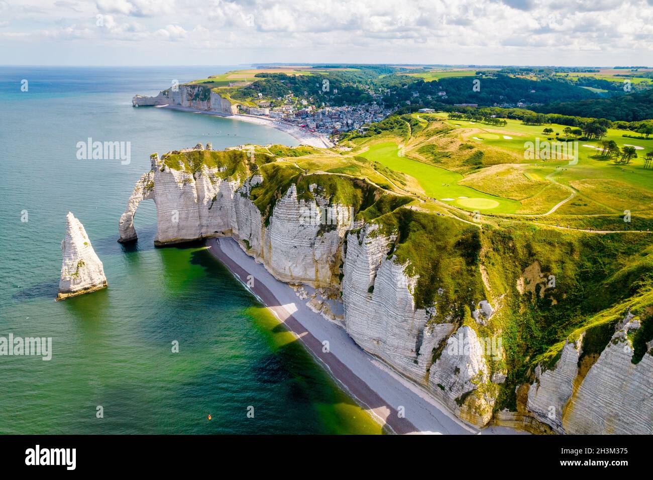 Aerial shot of Etretat cliffs in Normandy, France Stock Photo - Alamy